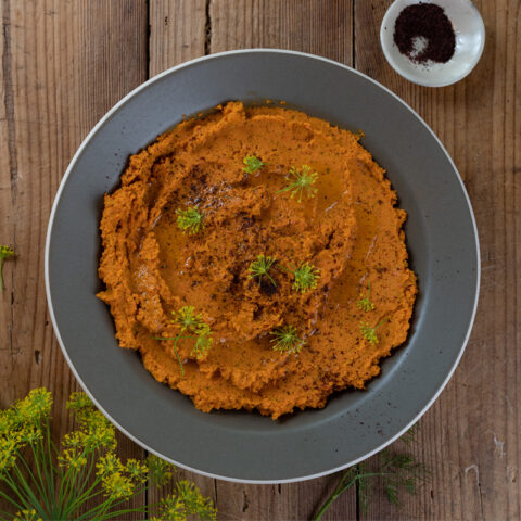 Roasted Nantes Carrot Puree with Tahini & Dill