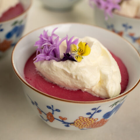 Beet Pudding with Yuzu Cream