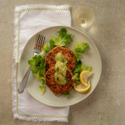 Salmon Cakes with Avocado-Buttermilk Remoulade