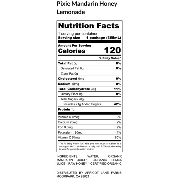 Pixie Mandarin Honey Lemonade (12 pack) - Image 4